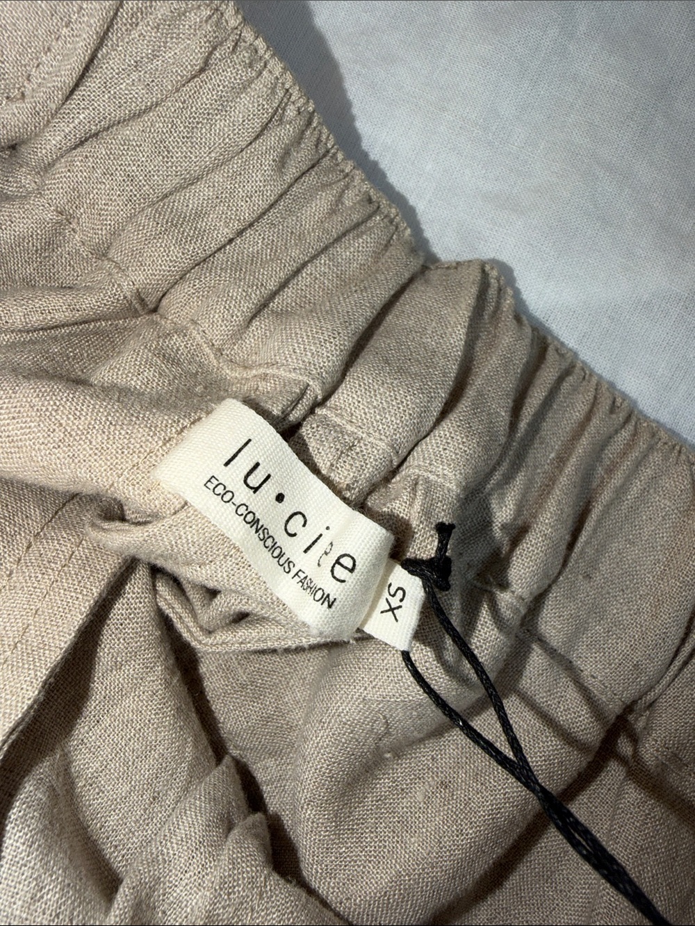 NWT Luciee Tapered Suiting Linen Trouser XS Natural Brown - Picture 7 of 12